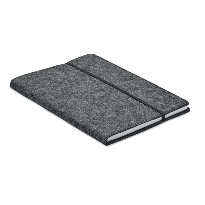 Carnet A5 personnalisable en feutre rPET FELTBOOK Gris foncé